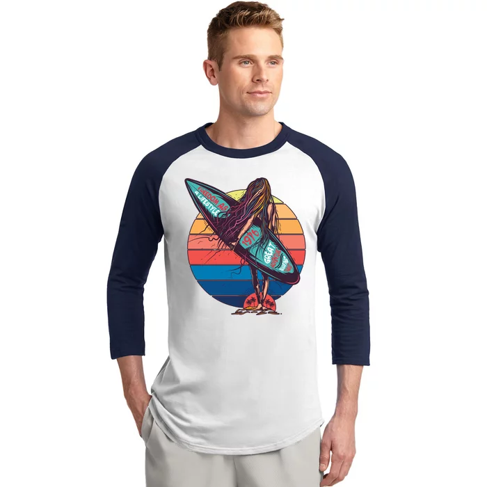 Freedom Is A Lifestyle Surfer Baseball Sleeve Shirt