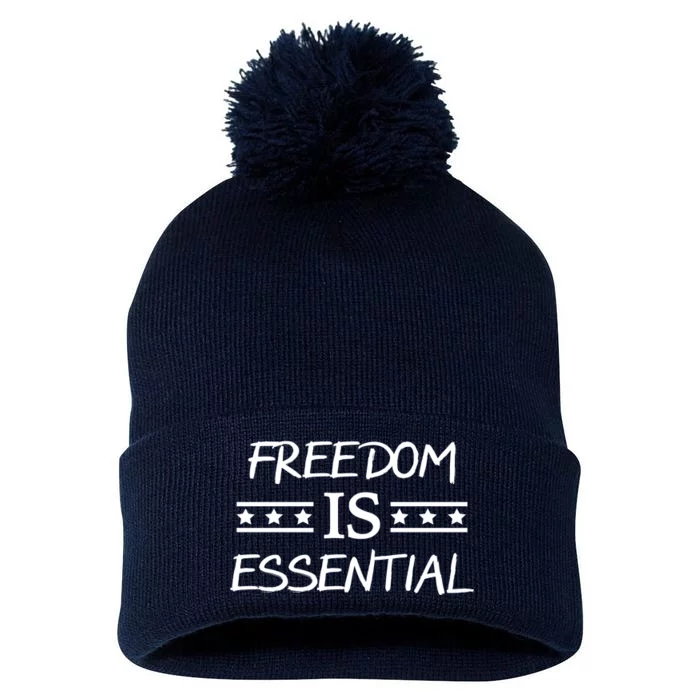 Freedom Is Essential Pom Pom 12in Knit Beanie