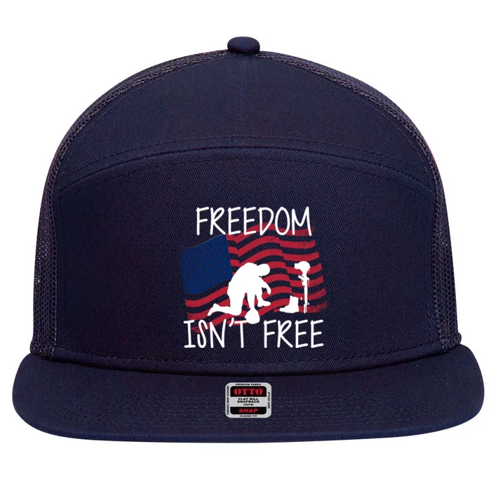 Freedom Isn't Free 7 Panel Mesh Trucker Snapback Hat