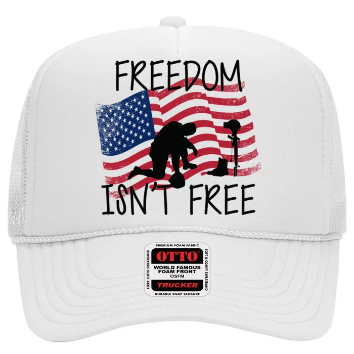 Freedom Isn't Free High Crown Mesh Trucker Hat