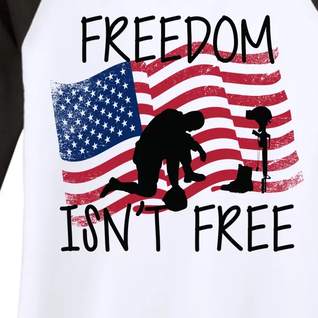 Freedom Isn't Free Women's Tri-Blend 3/4-Sleeve Raglan Shirt