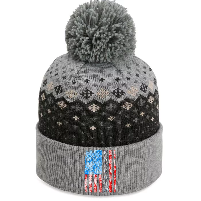 Freedom Nature USA Flag The Baniff Cuffed Pom Beanie