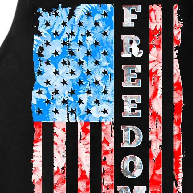 Freedom Nature USA Flag Ladies Tri-Blend Wicking Tank