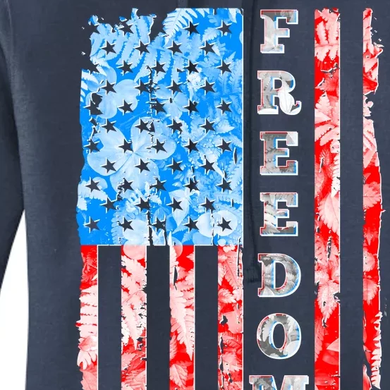 Freedom Nature USA Flag Women's Pullover Hoodie