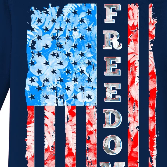 Freedom Nature USA Flag Baby Long Sleeve Bodysuit