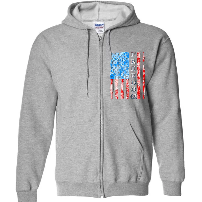 Freedom Nature USA Flag Full Zip Hoodie