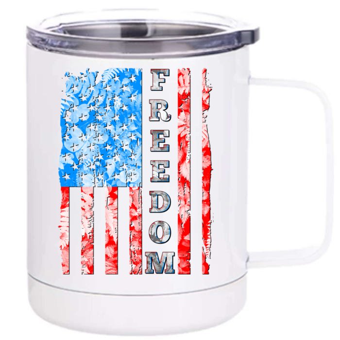 Freedom Nature USA Flag Front & Back 12oz Stainless Steel Tumbler Cup