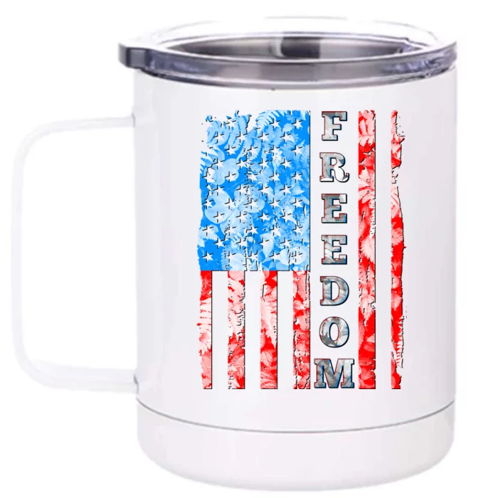 Freedom Nature USA Flag Front & Back 12oz Stainless Steel Tumbler Cup