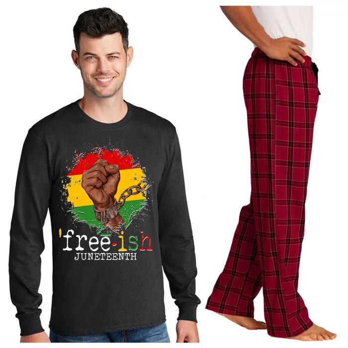 Freeish Juneteenth June 19 Fist Breaking Chains Long Sleeve Pajama Set