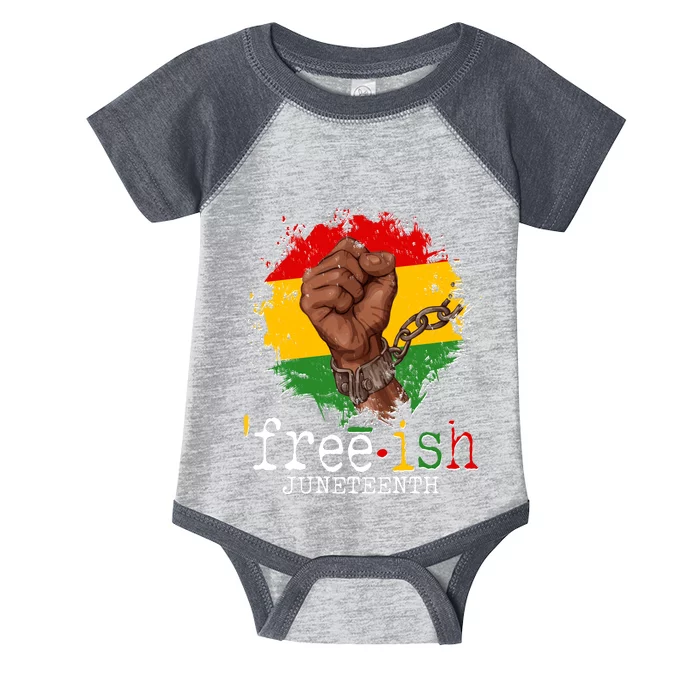 Freeish Juneteenth June 19 Fist Breaking Chains Infant Baby Jersey Bodysuit