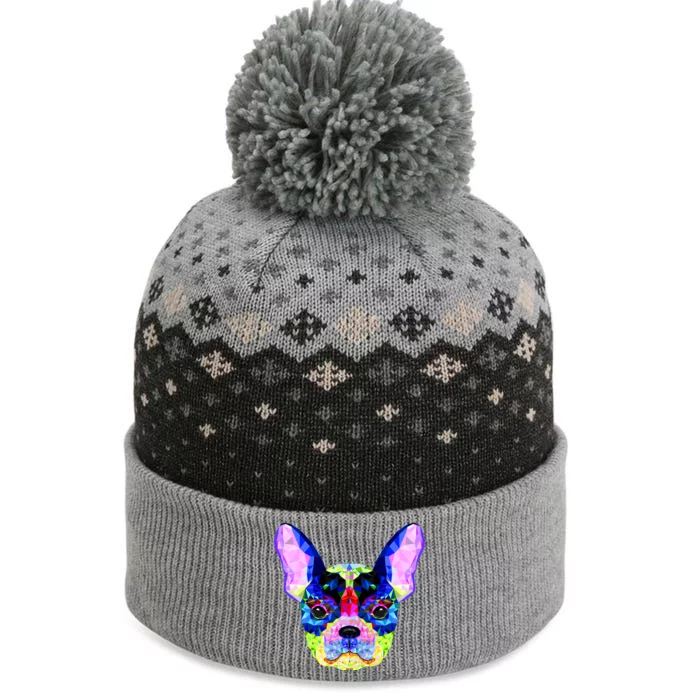 French Bulldog Geometric The Baniff Cuffed Pom Beanie