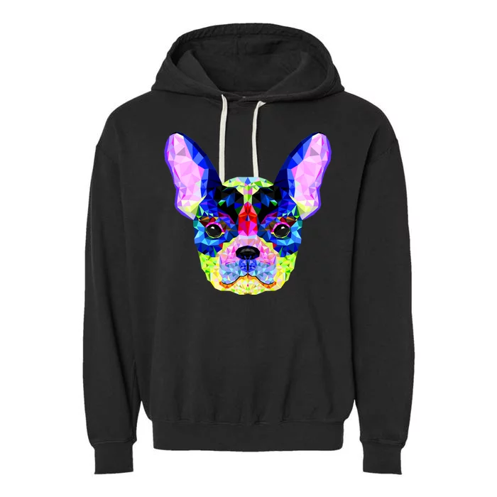 French Bulldog Geometric Garment-Dyed Fleece Hoodie