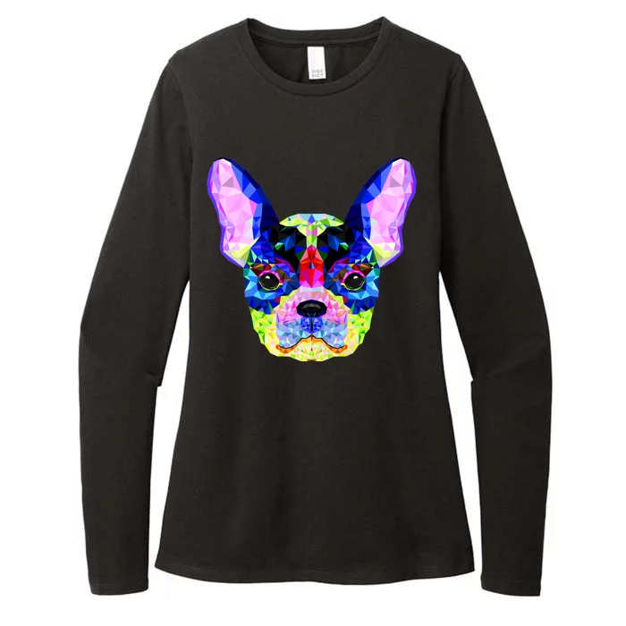 French Bulldog Geometric Womens CVC Long Sleeve Shirt