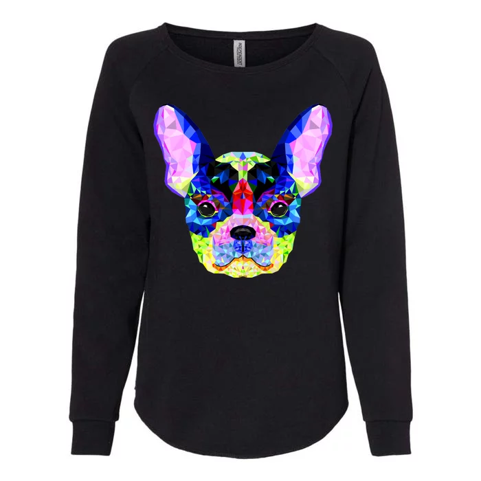 French Bulldog Geometric Womens California Wash Sweatshirt