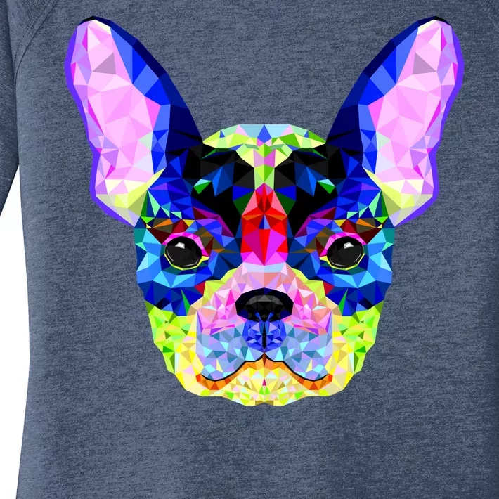 French Bulldog Geometric Women's Perfect Tri Tunic Long Sleeve Shirt