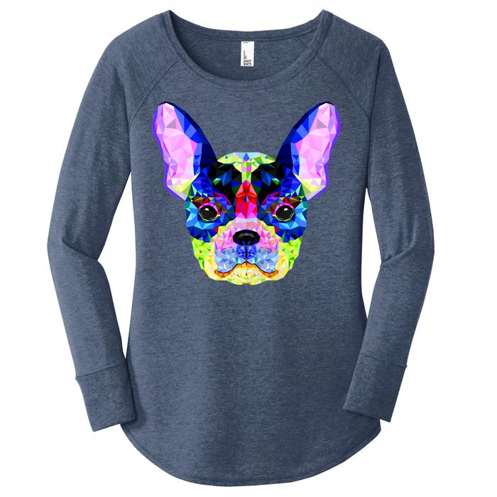 French Bulldog Geometric Women's Perfect Tri Tunic Long Sleeve Shirt