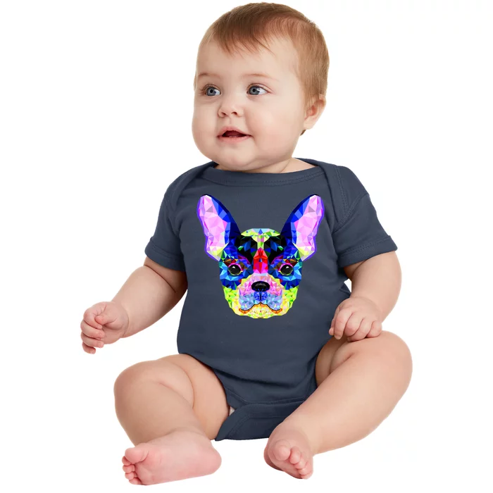 French Bulldog Geometric Baby Bodysuit