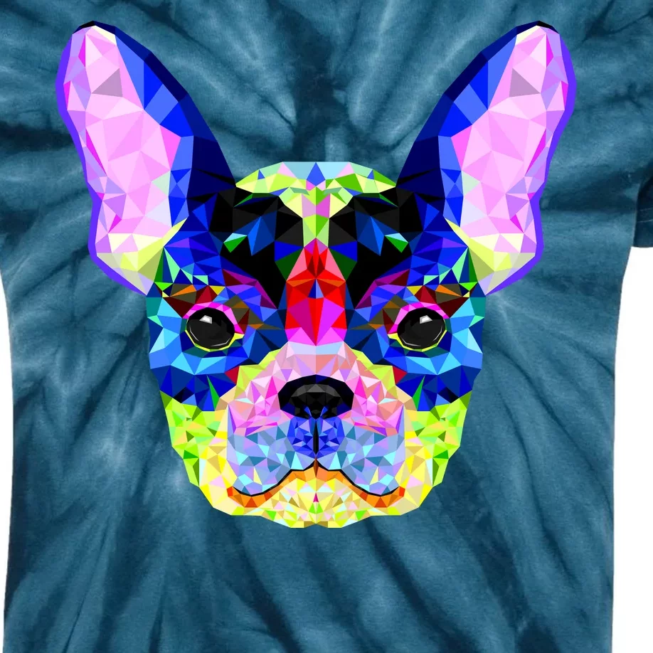 French Bulldog Geometric Kids Tie-Dye T-Shirt