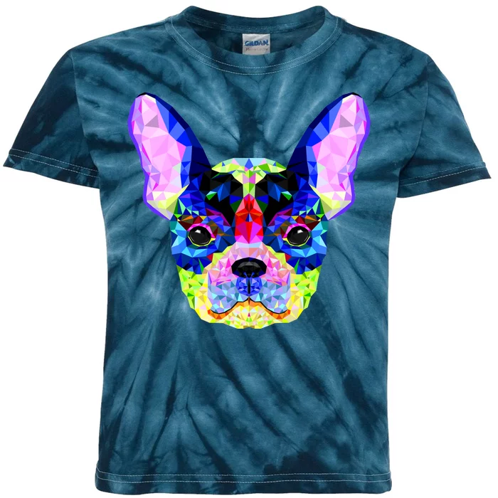 French Bulldog Geometric Kids Tie-Dye T-Shirt