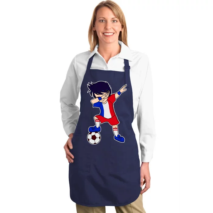 French Dabbing Soccer Boy France Full-Length Apron With Pocket