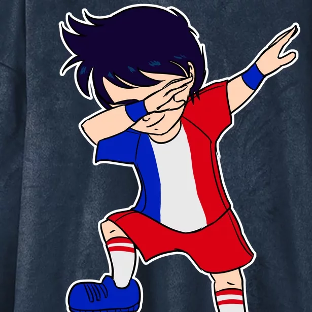 French Dabbing Soccer Boy France Hooded Wearable Blanket