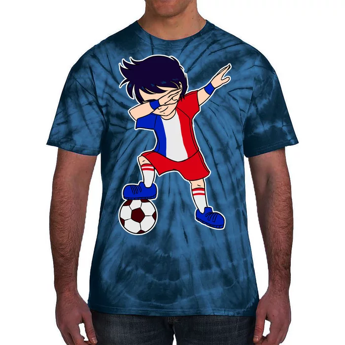 French Dabbing Soccer Boy France Tie-Dye T-Shirt