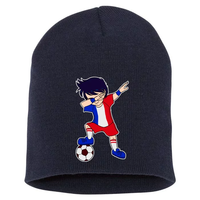 French Dabbing Soccer Boy France Short Acrylic Beanie