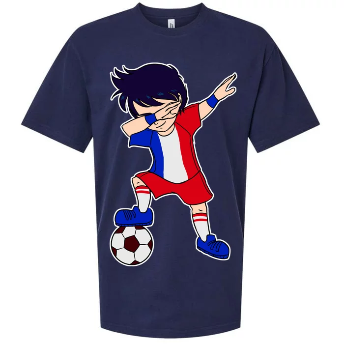 French Dabbing Soccer Boy France Sueded Cloud Jersey T-Shirt