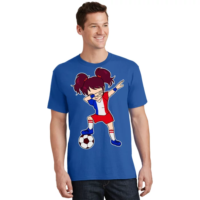 French Dabbing Soccer Girl France T-Shirt