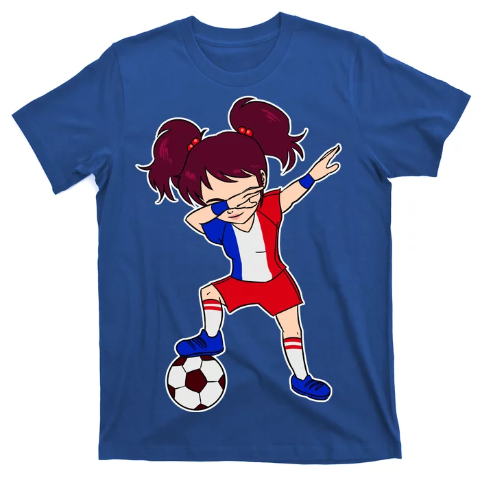 French Dabbing Soccer Girl France T-Shirt