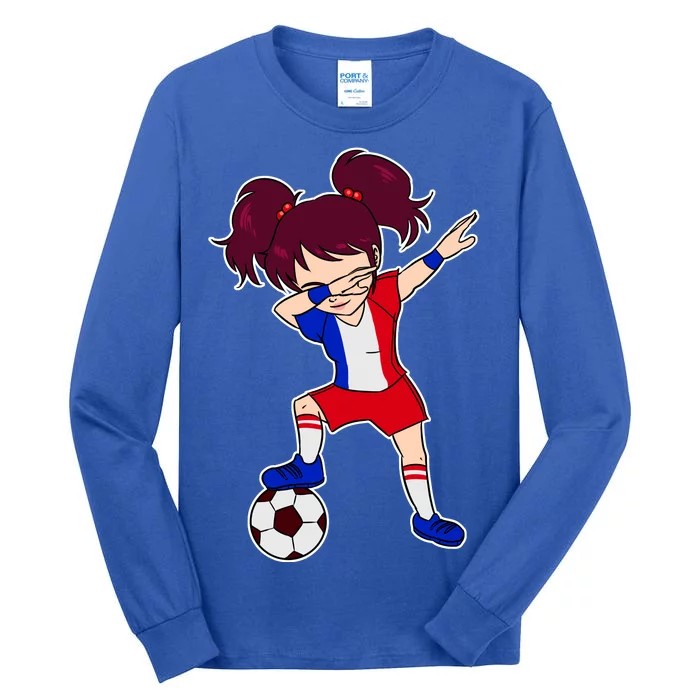 French Dabbing Soccer Girl France Tall Long Sleeve T-Shirt