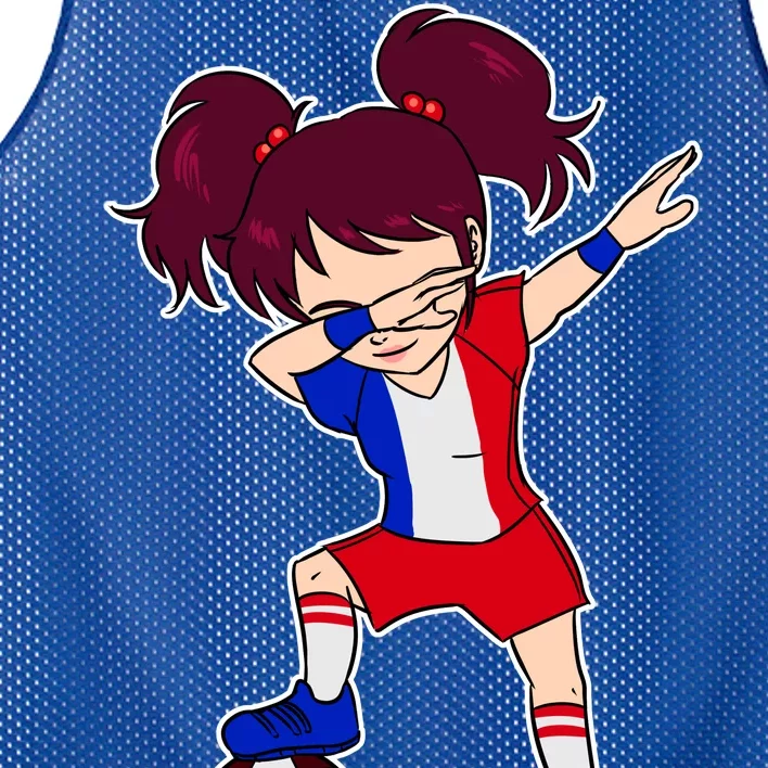 French Dabbing Soccer Girl France Mesh Reversible Basketball Jersey Tank