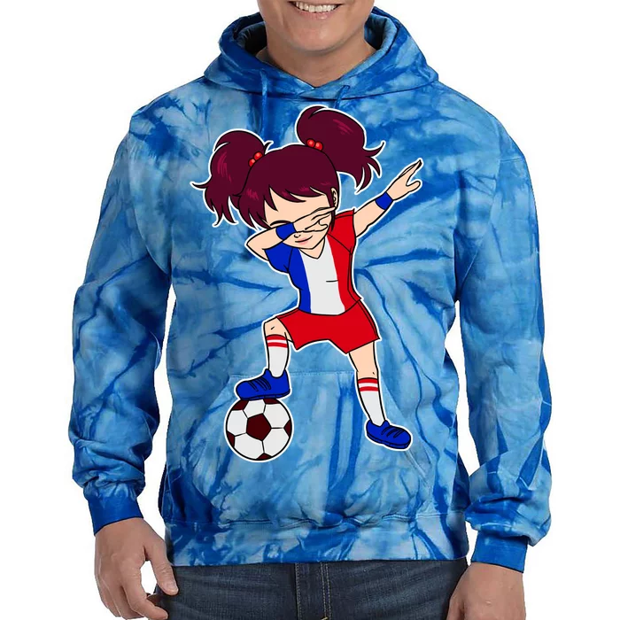 French Dabbing Soccer Girl France Tie Dye Hoodie