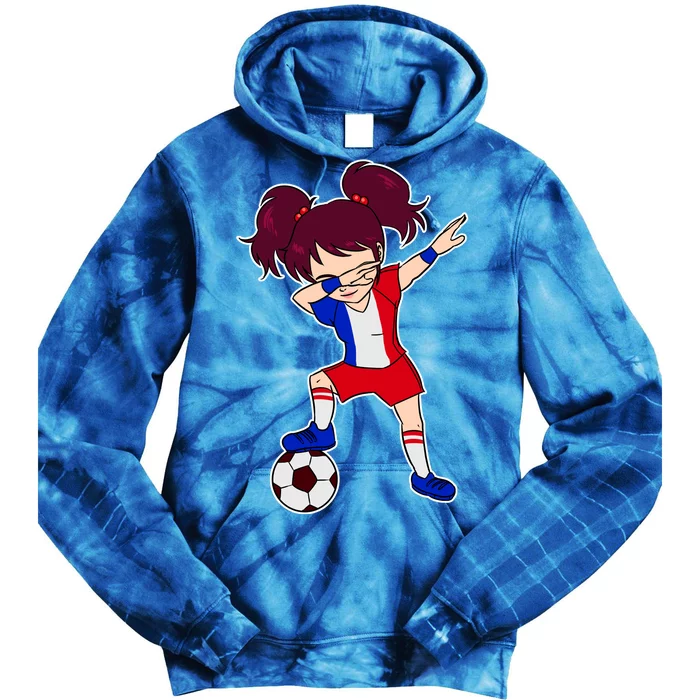 French Dabbing Soccer Girl France Tie Dye Hoodie