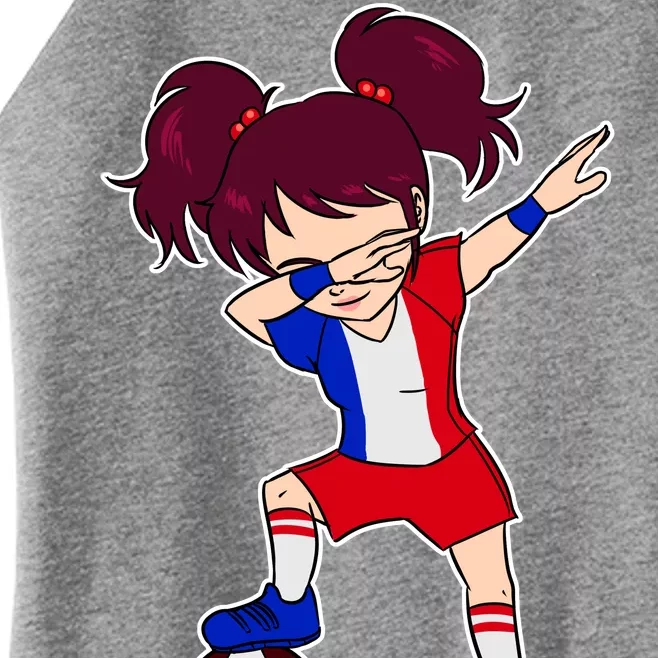 French Dabbing Soccer Girl France Women’s Perfect Tri Rocker Tank