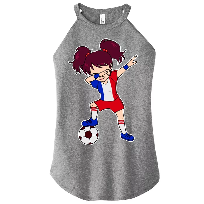 French Dabbing Soccer Girl France Women’s Perfect Tri Rocker Tank