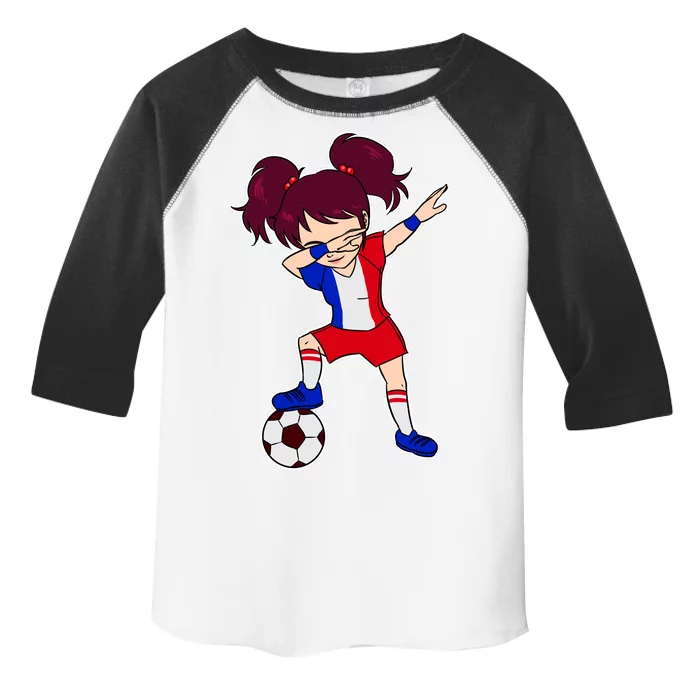 French Dabbing Soccer Girl France Toddler Fine Jersey T-Shirt