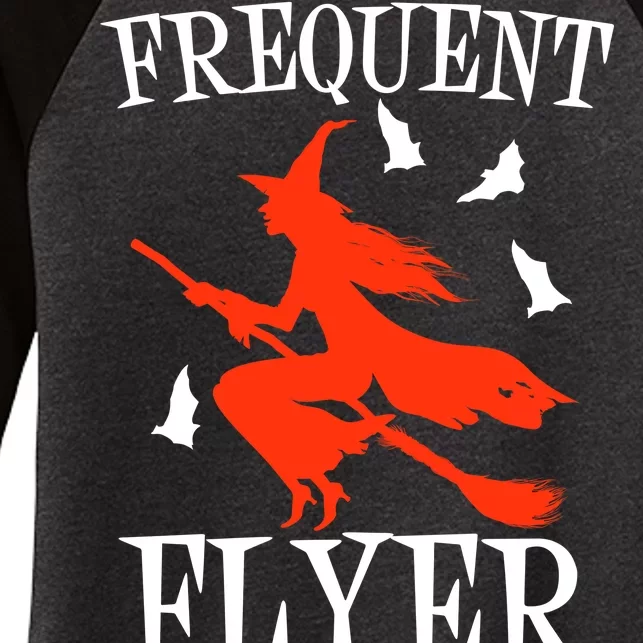 Frequent Flyer Witch Women's Tri-Blend 3/4-Sleeve Raglan Shirt