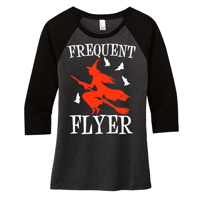 Frequent Flyer Witch Women's Tri-Blend 3/4-Sleeve Raglan Shirt