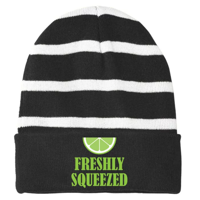 Freshly Squeezed Striped Beanie with Solid Band