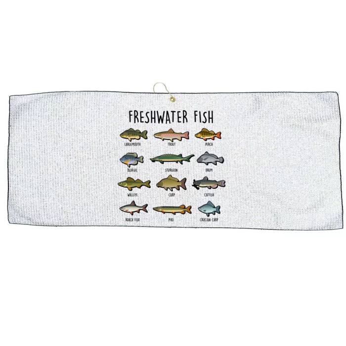 Freshwater Fish - 100 Different Types Large Microfiber Waffle Golf Towel