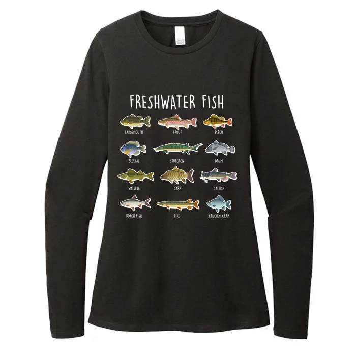 Freshwater Fish Womens CVC Long Sleeve Shirt