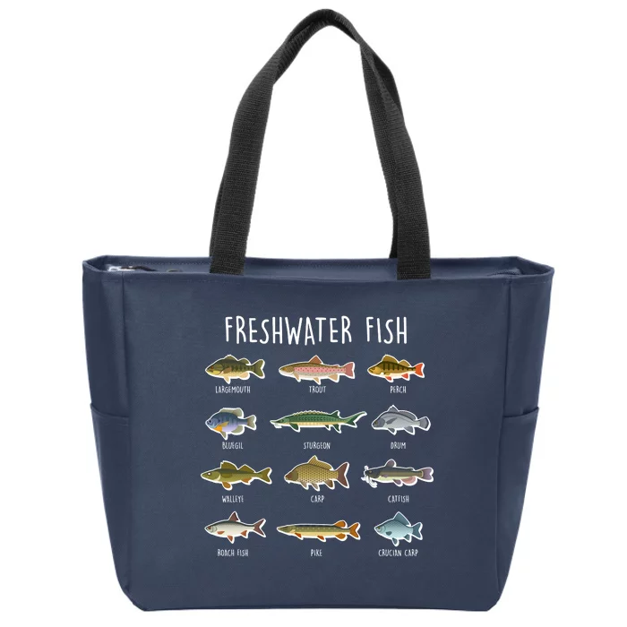 Freshwater Fish Zip Tote Bag