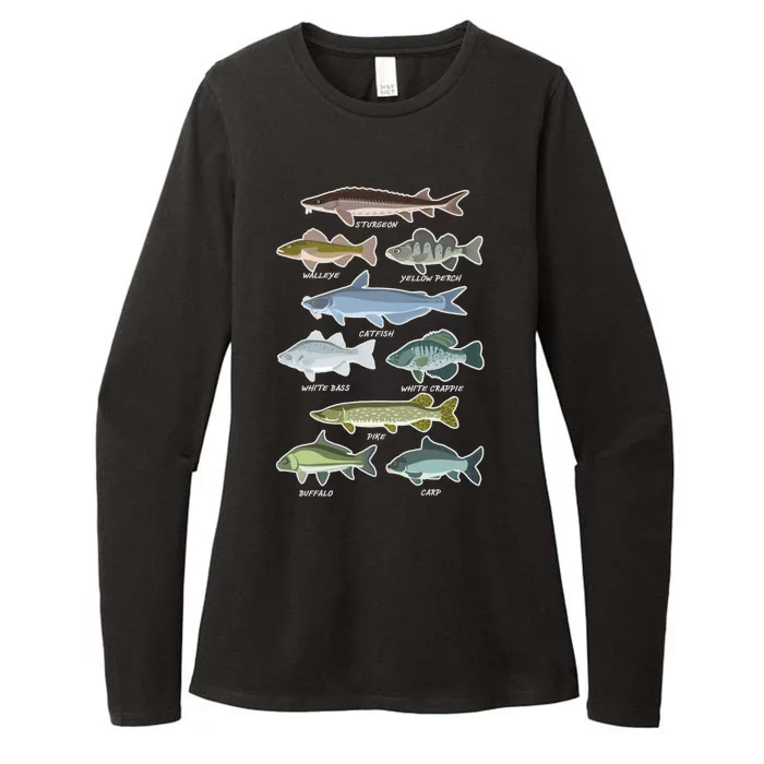 Freshwater Fish Types Fishing Womens CVC Long Sleeve Shirt