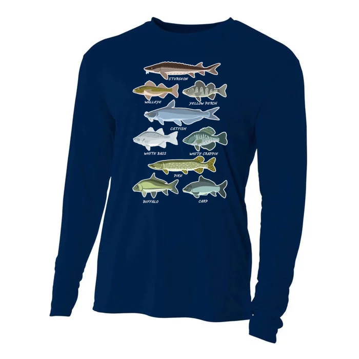 Freshwater Fish Types Fishing Cooling Performance Long Sleeve Crew