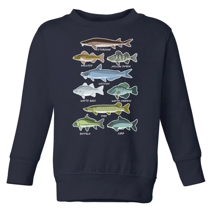 Freshwater Fish Types Fishing Toddler Sweatshirt