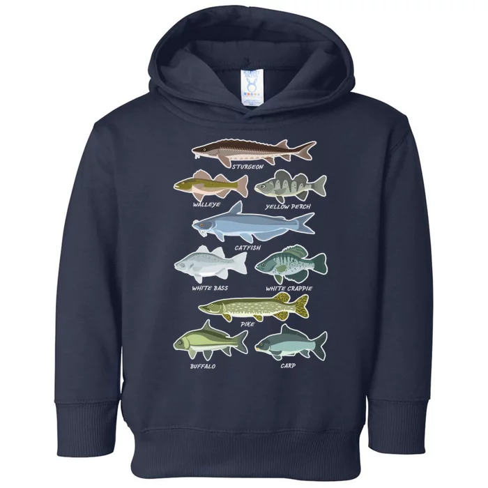 Freshwater Fish Types Fishing Toddler Hoodie