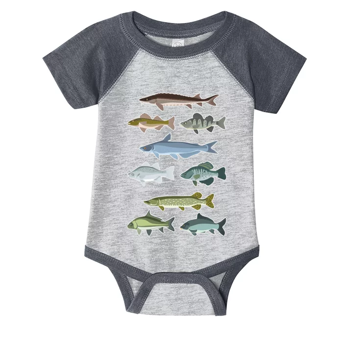 Freshwater Fish Types Fishing Infant Baby Jersey Bodysuit