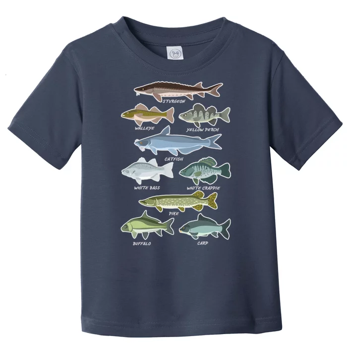 Freshwater Fish Types Fishing Toddler T-Shirt