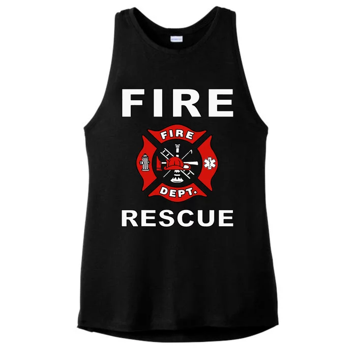 FIRE RESCUE FIRE FIGHTER FIREMAN Ladies Tri-Blend Wicking Tank